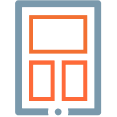 Icon of a tablet device. Icon of a tablet device.