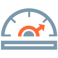 Icon of a speedometer. Icon of a speedometer.