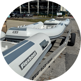 Image of a boat on a trailer. Image of a boat on a trailer.